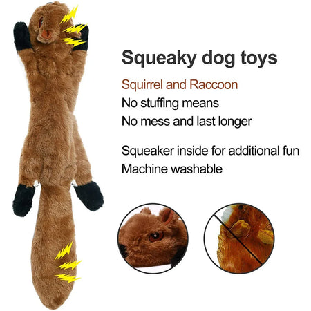 Peluche sonore interactive à mâcher sans rembourrage pour chien