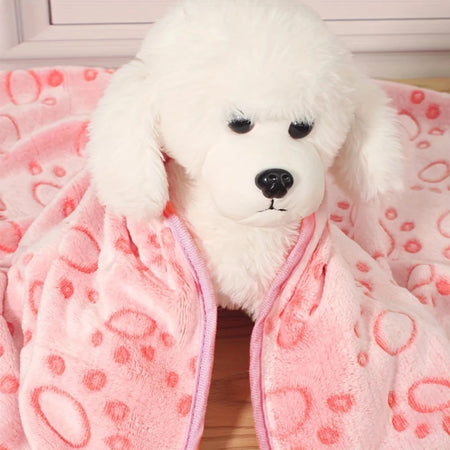 Pet Blanket,Soft Fluffy,High Quality,Cute Paw Print Dog Blanket,Pet Pad Warm Cozy Blanket